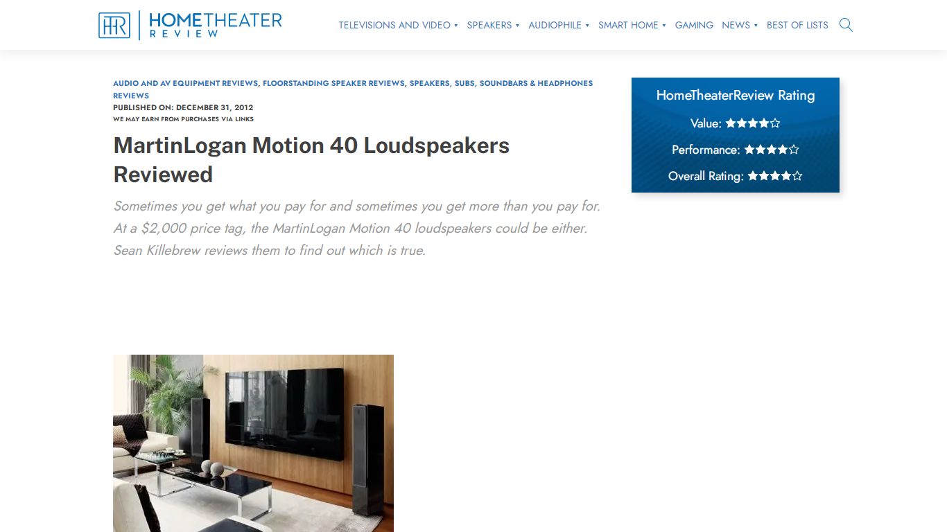 MartinLogan Motion 40 Loudspeakers Reviewed - HomeTheaterReview